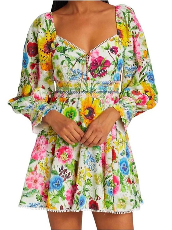 Alice + Olivia Dresses & Skirts - Alice & Olivia floral lace long sleeve mini dress